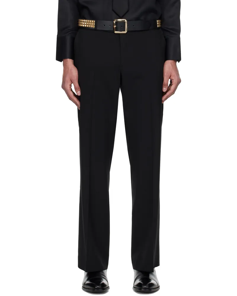 Ernest W. Baker Black Loose Fit Flare Trousers Black