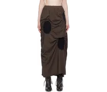 Brown Ovals Midi Skirt