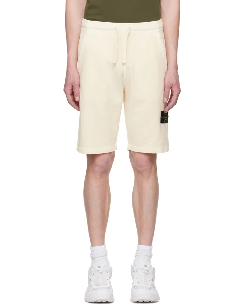 Stone Island Off-White Malfilé Fleece 'Old' Effect Shorts V0193