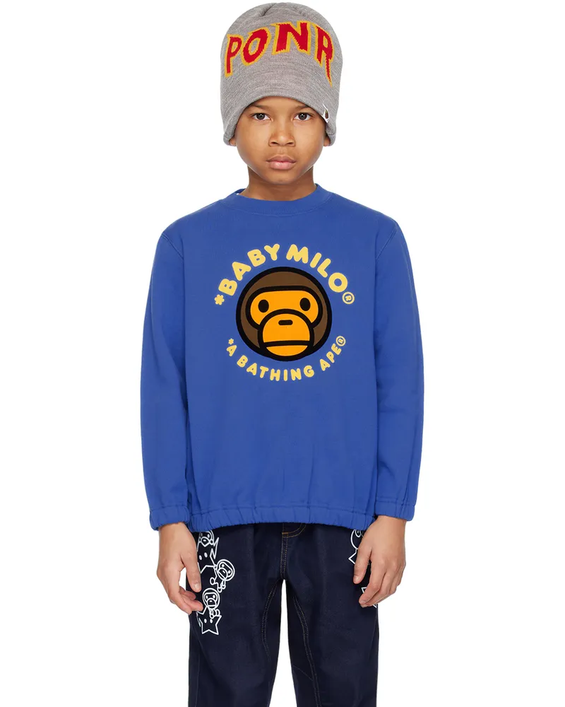 BAPE Kids Blue Baby Milo Sweatshirt Blue