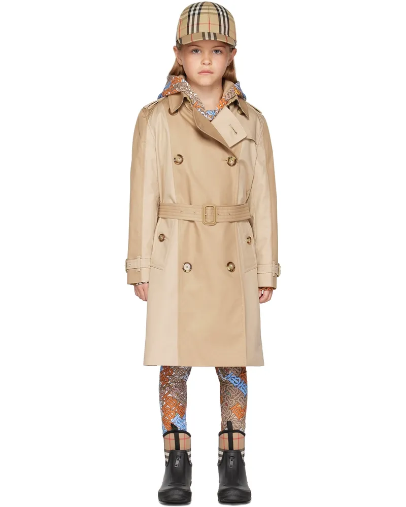 Burberry Kids Beige Belted Trench Coat Soft