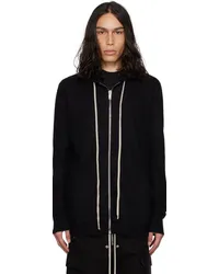 Rick Owens Black Zipped Hoodie Black