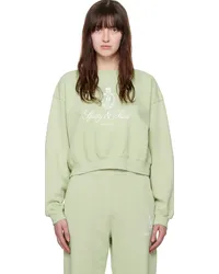 SPORTY & RICH Green Vendome Cropped Sweatshirt Sage