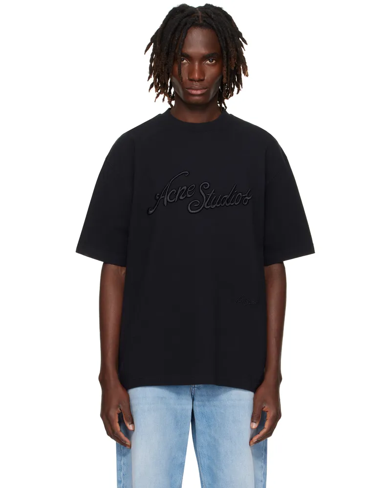 Acne Studios Black Logo Relaxed-Fit T-shirt Bm0