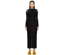 Black Cold Shoulder Midi Dress