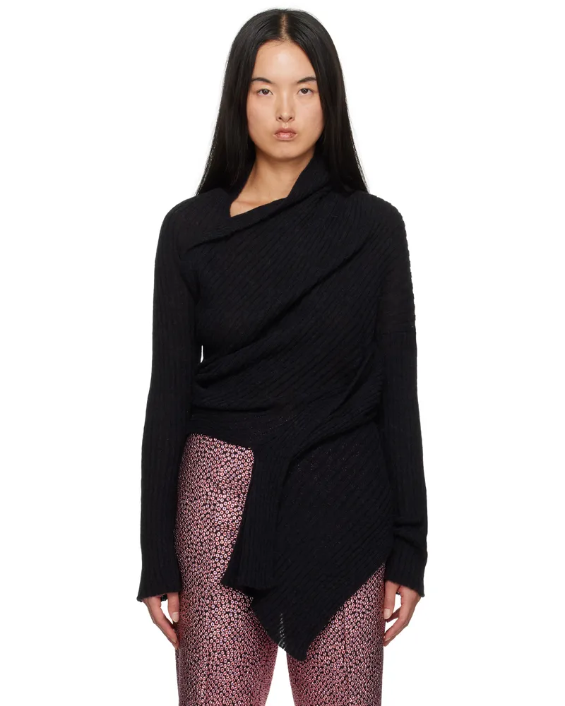 Dries van Noten Black Asymmetric Sweater 900