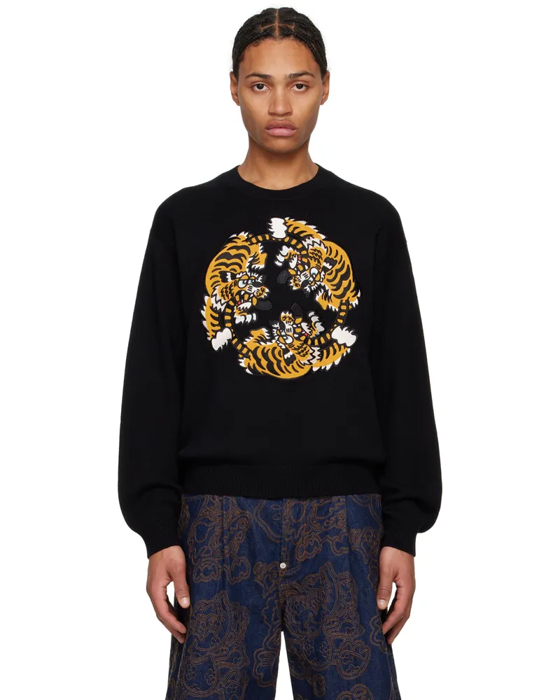 Kenzo Black Kenzo Paris VERDY Edition Embroidered Sweater Black
