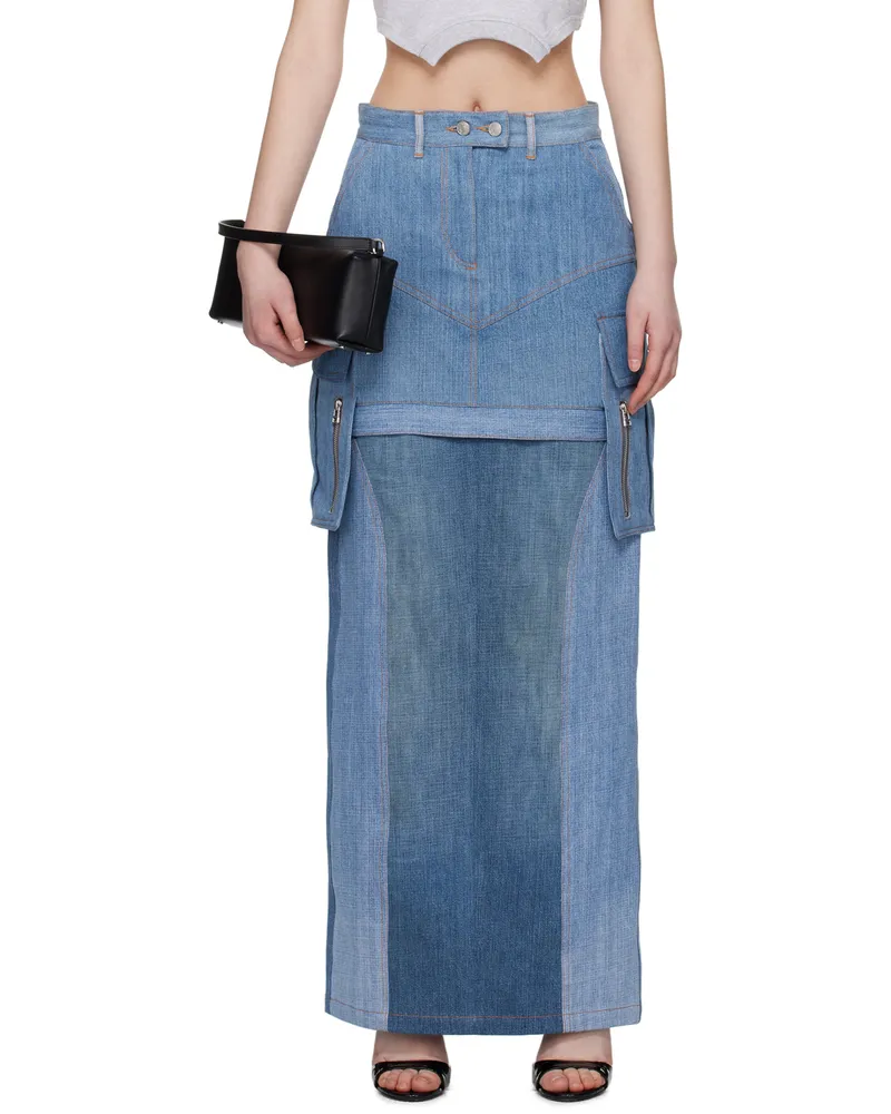 SRVC Blue Uma Denim Midi Skirt Denim
