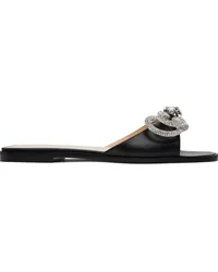 Mach & Mach Black Double Bow 10 Sandals Black