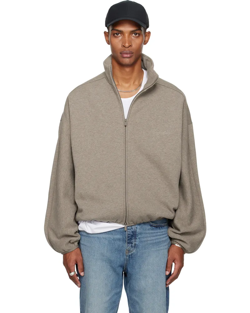 Fear of God Brown Modern Fit Fleece Track Jacket Homestead