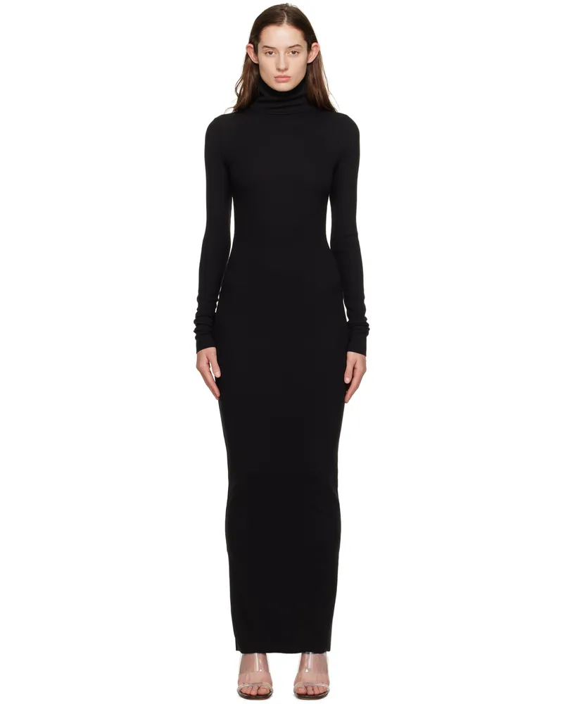 ÉTERNE Black Turtleneck Maxi Dress Black