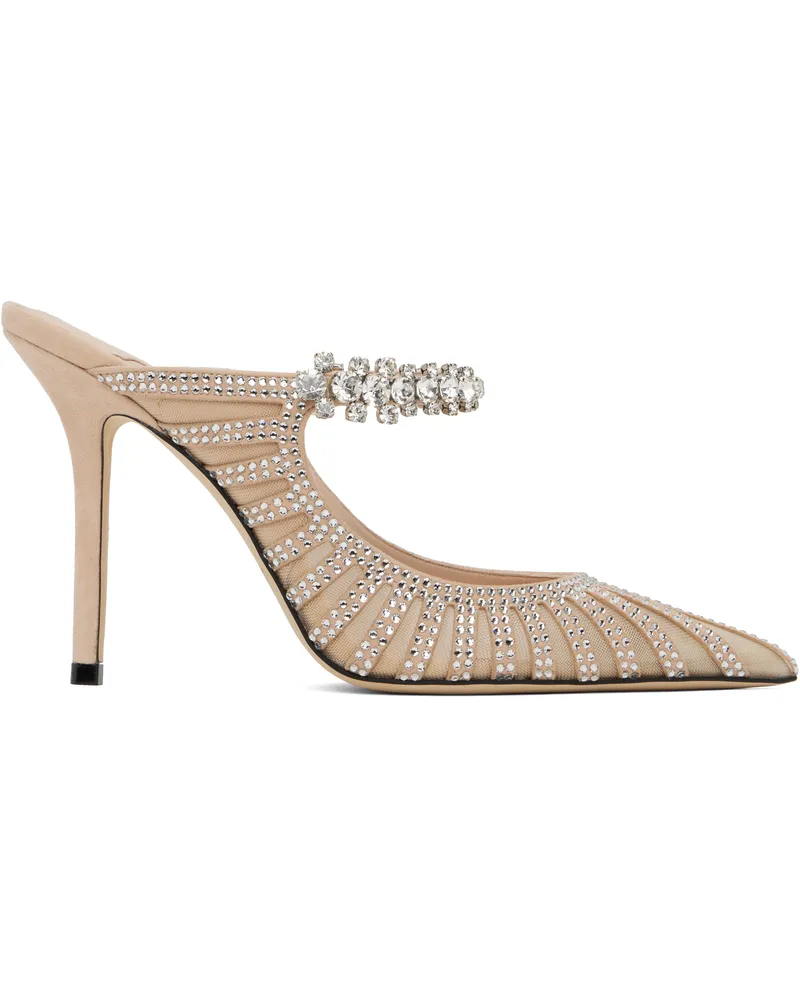 Jimmy Choo Pink Bing 100 Mules Macaron