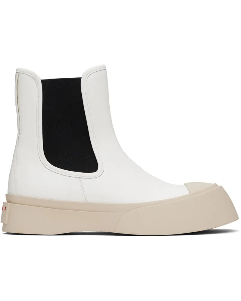 Marni White Pablo Chelsea Boots 00w01
