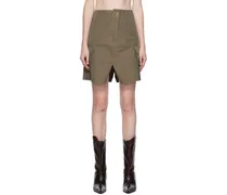 Khaki Iridescent Midi Skirt
