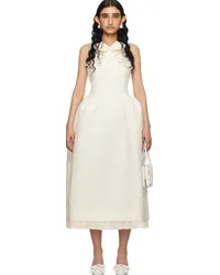 SHUSHU/TONG SSENSE Exclusive Off-White Bow Midi Dress Whwhite