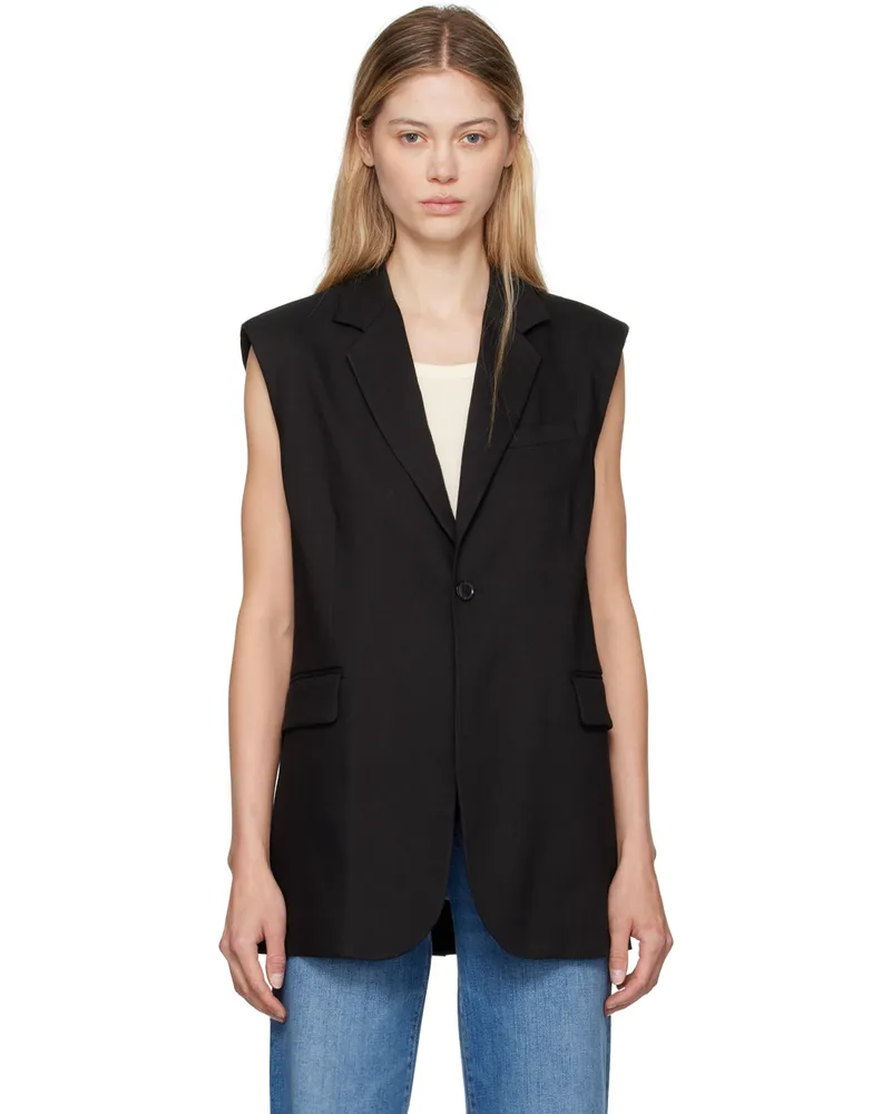 Frame Denim Black Oversized Vest Blk