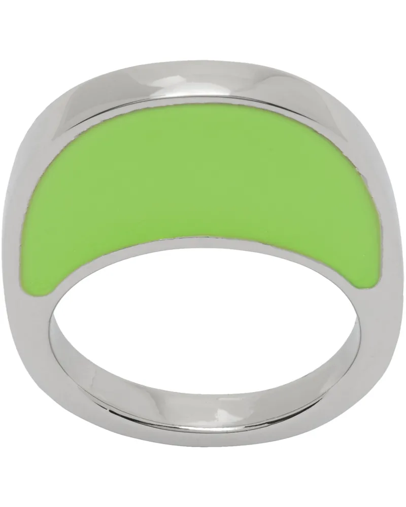 COPERNI Silver & Green Swipe Ring Apple