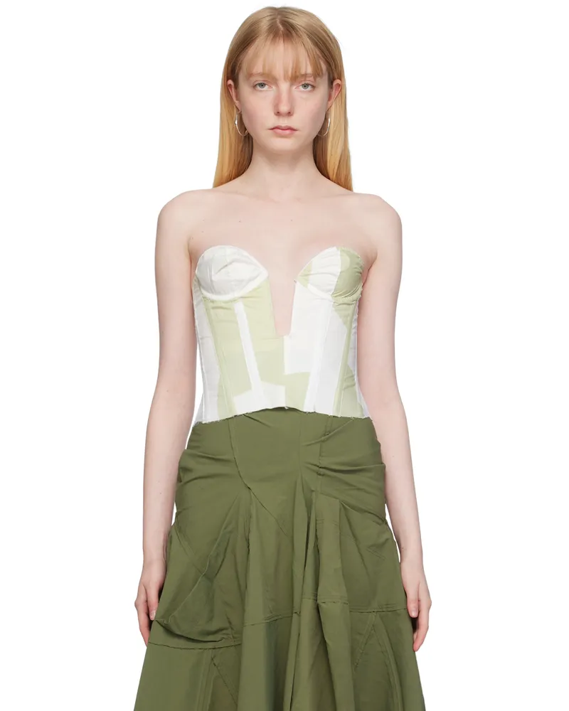 Talia Byre White & Green Sweetheart Corset White