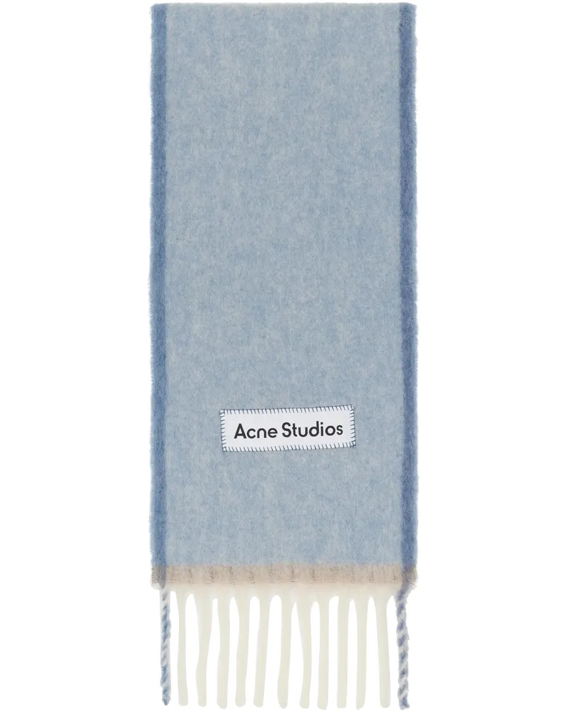 Acne Studios Blue Narrow Wool Mohair Scarf Aal