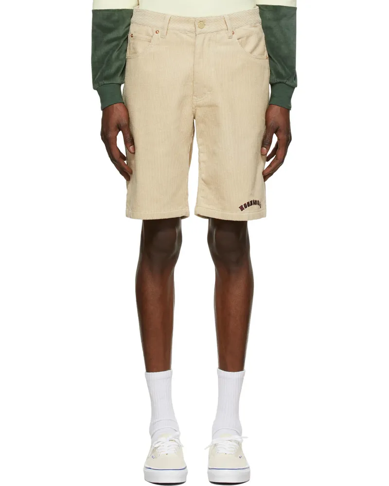Noon Goons Off-White Cotton Shorts Overcast