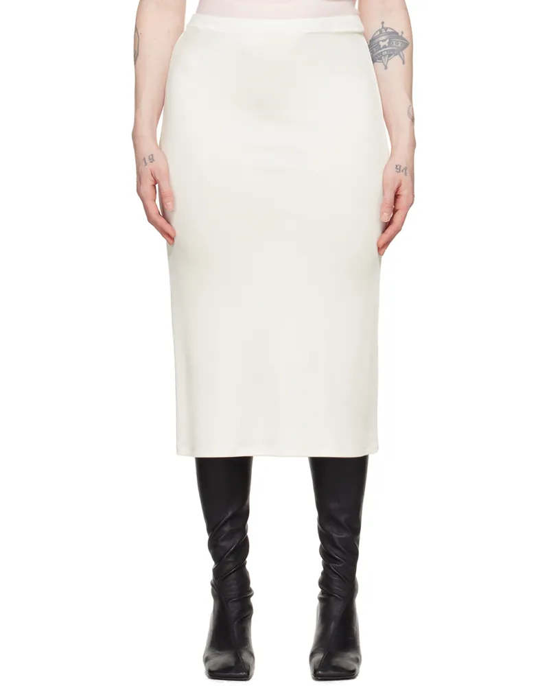 TOVE White Flor Midi Skirt Ivory