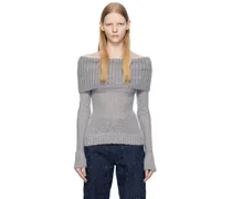 Gray Off Shoulder Sweater