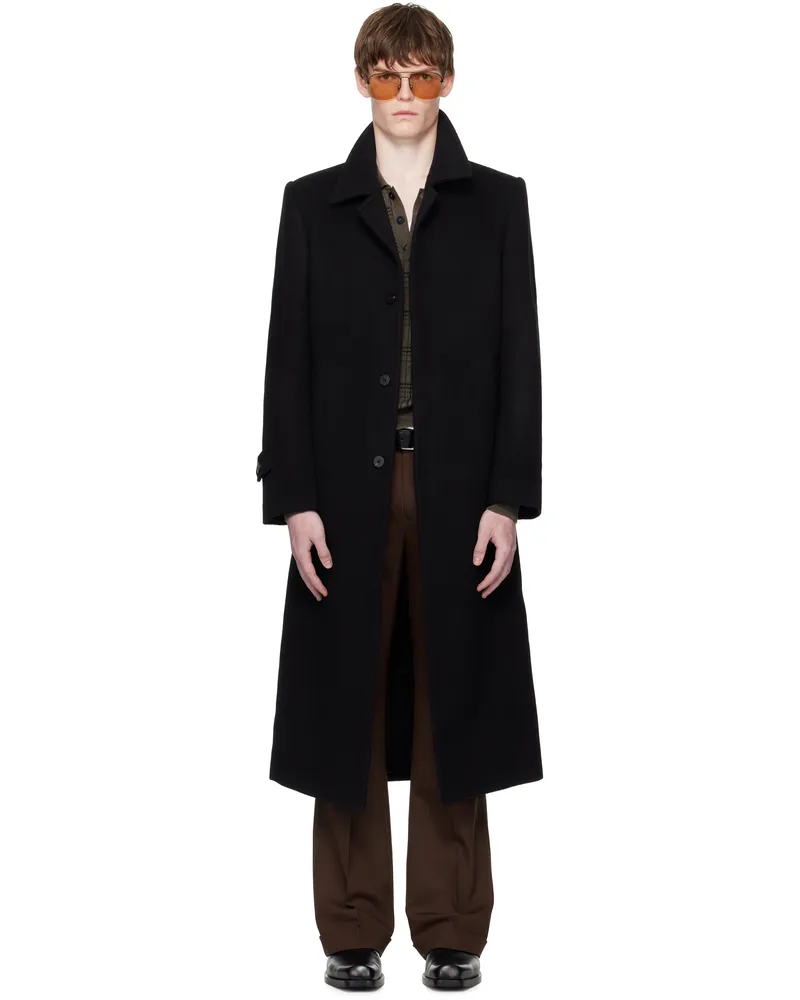 Ernest W. Baker Black Car Coat Black