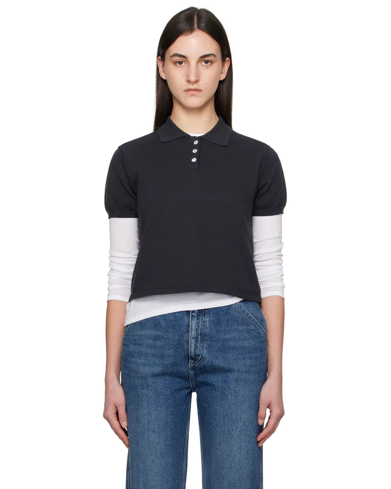 Nothing Written Navy Cotton Knit Polo Navy