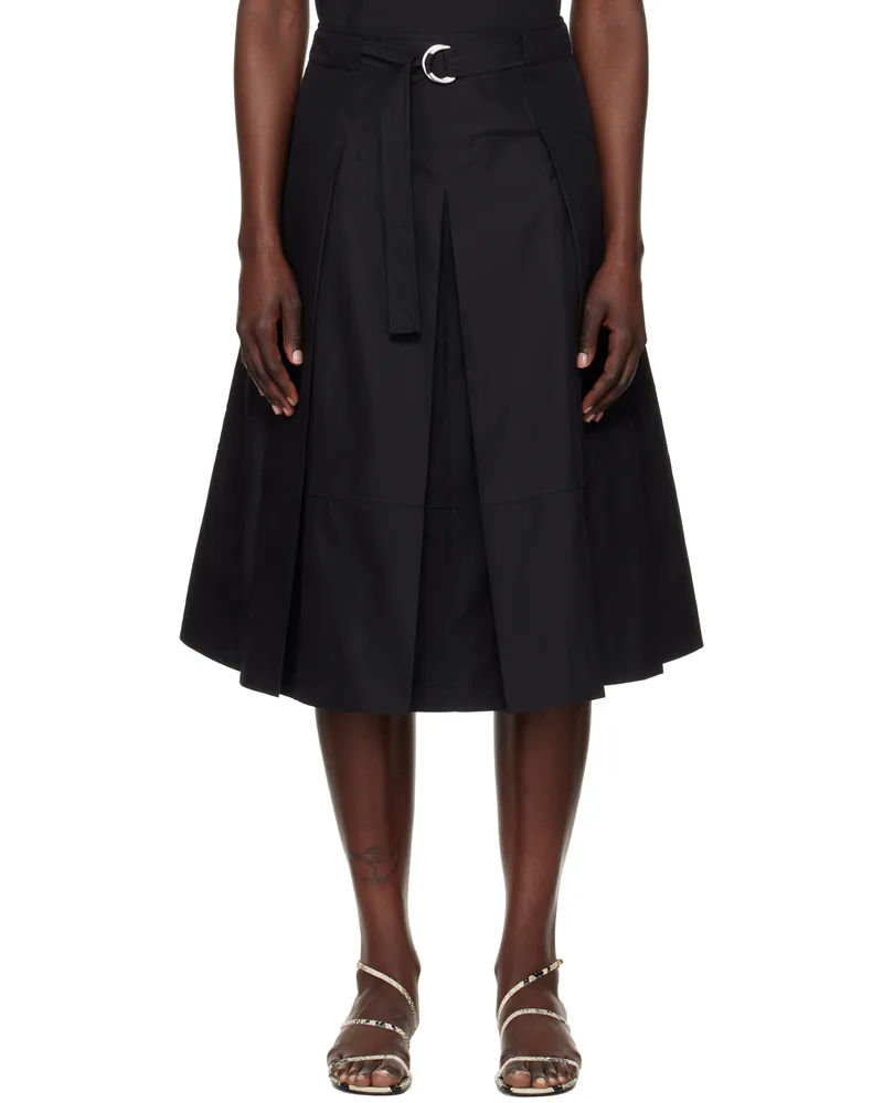 3.1 phillip lim Black Utility Poplin Midi Skirt Black