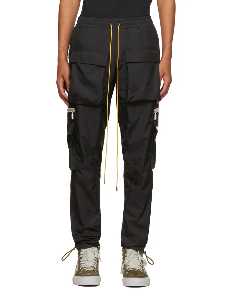 RHUDE Black Classic Cargo Pants 0372