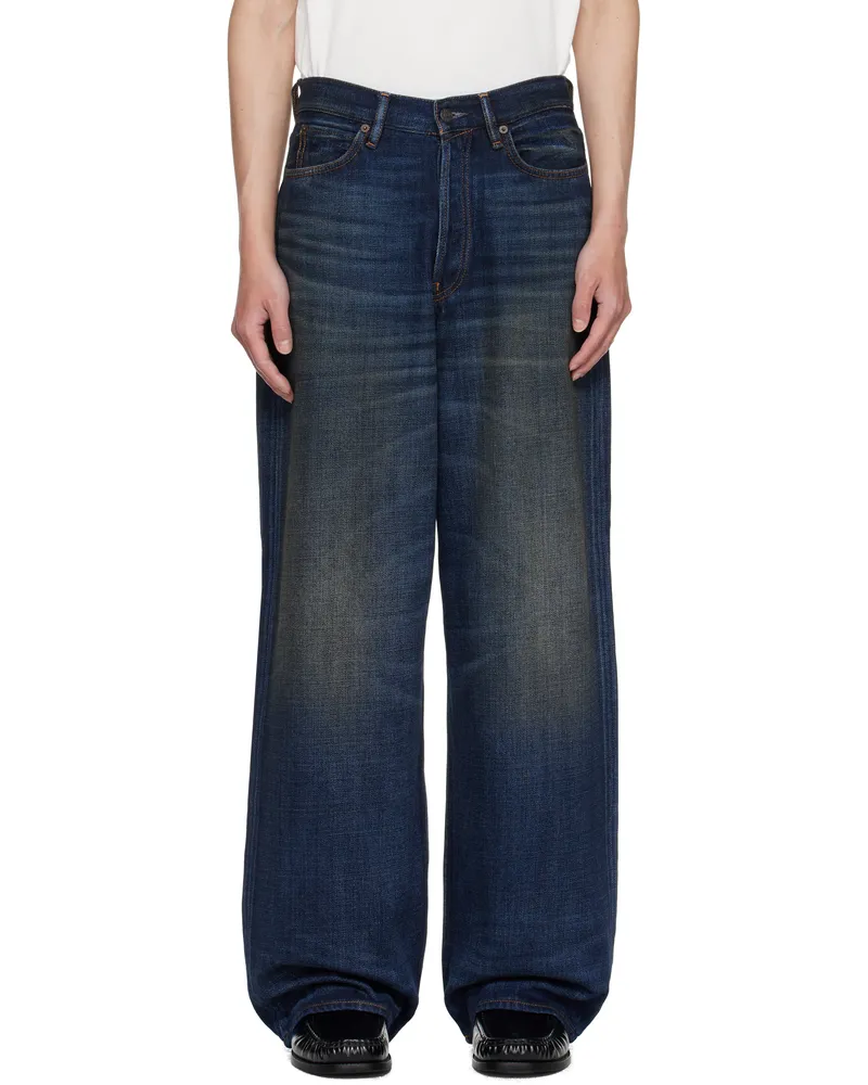 Acne Studios Navy Loose Fit 1981 Jeans 838