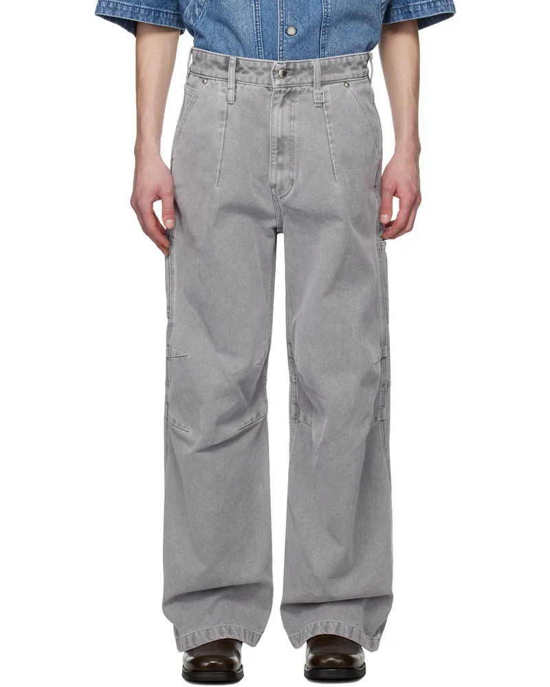 Wooyoungmi Gray 3D Wide Jeans Grey989g