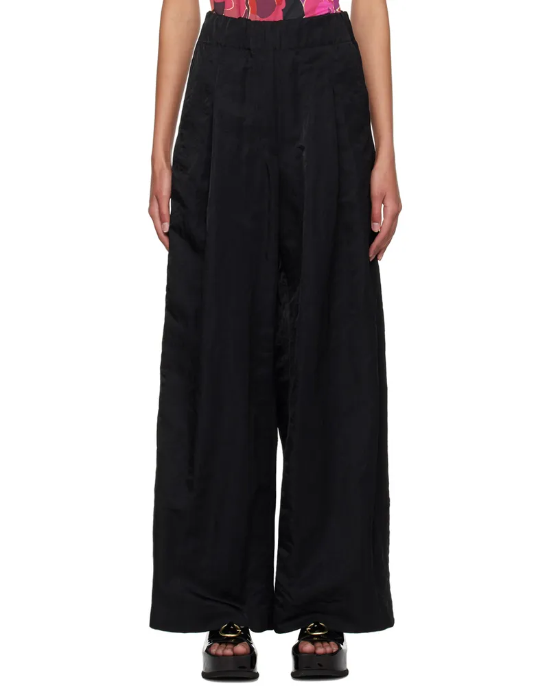 Dries van Noten Black Wide-Leg Trousers 900