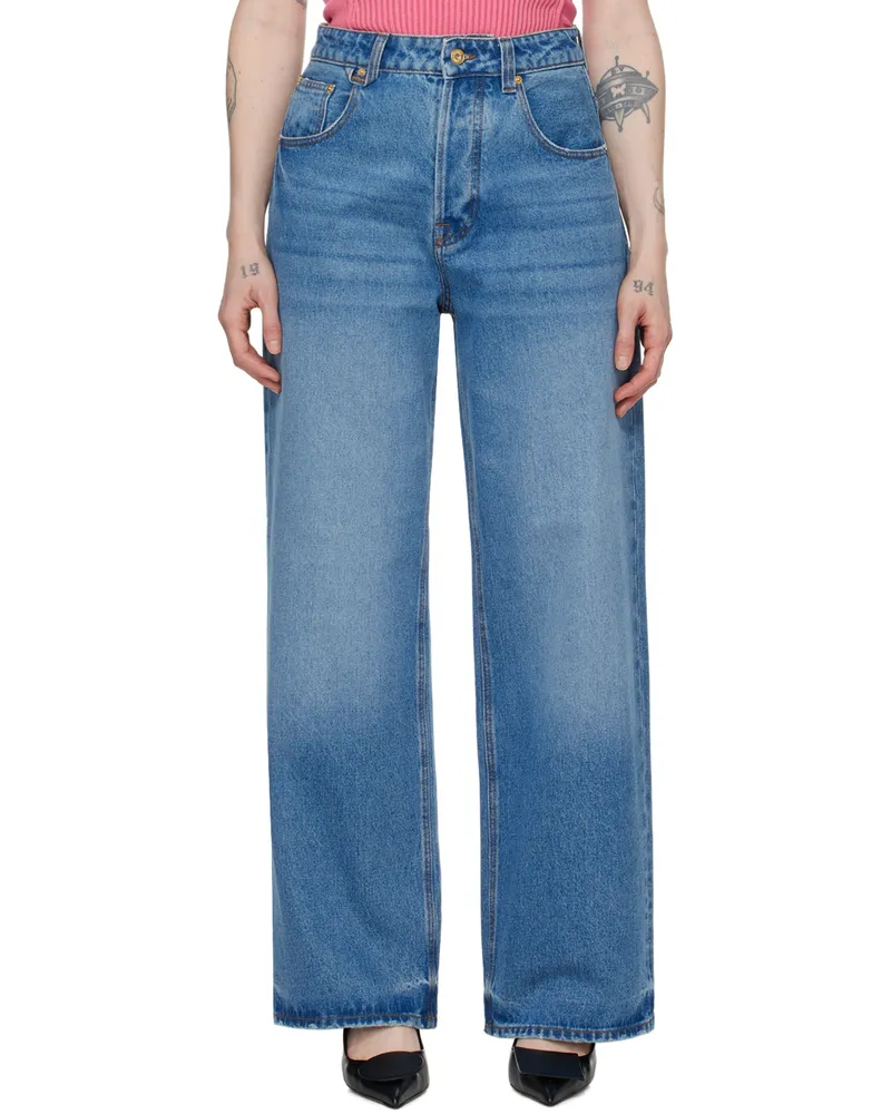 Jacquemus Blue Les Sculptures 'Le de-Nîmes large' Jeans 33c