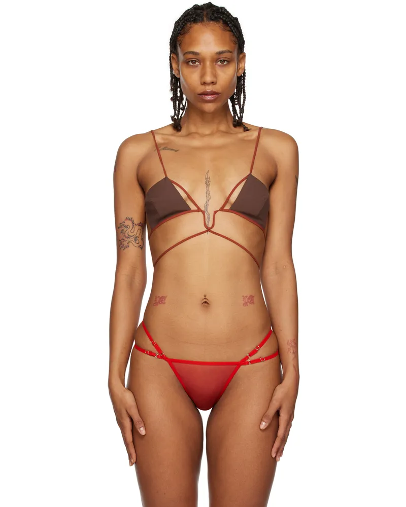 Nensi Dojaka Brown Angular Tank Top Chestnut