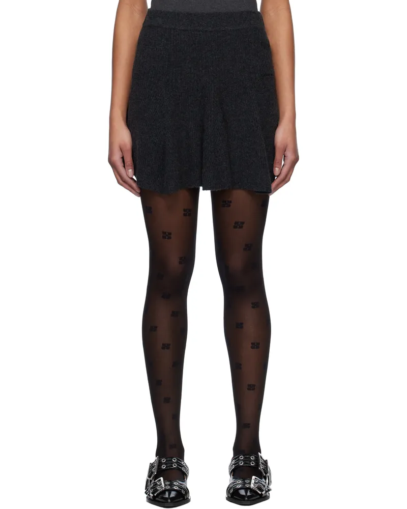 Ganni Gray Cashmere Mix Miniskirt 252
