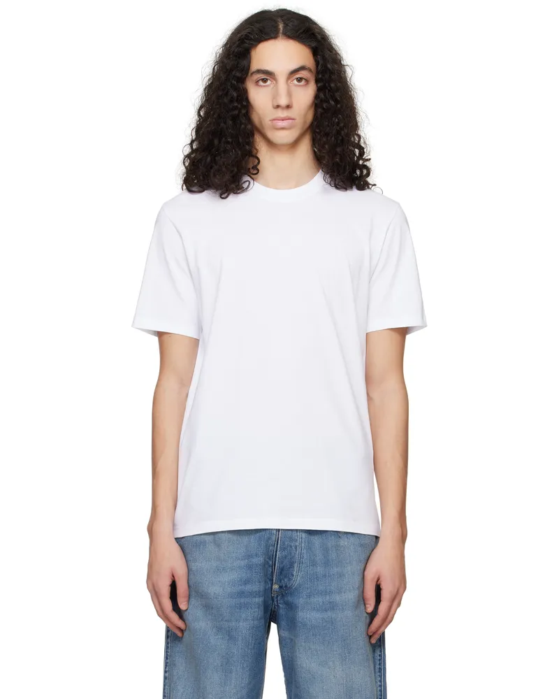 Maison Margiela Three-Pack White Cotton T-shirts 963