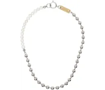 Silver Ball Chain & Pearl Necklace