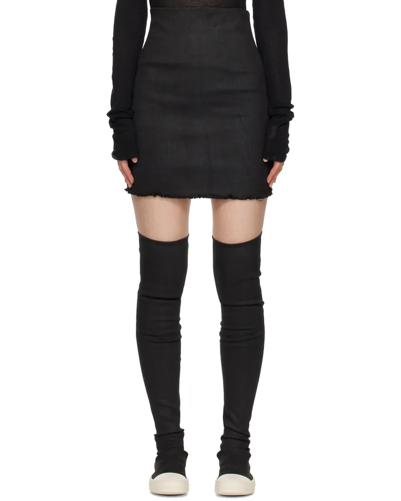 DRKSHDW by Rick Owens Black Porterville Dirt Denim Miniskirt 99