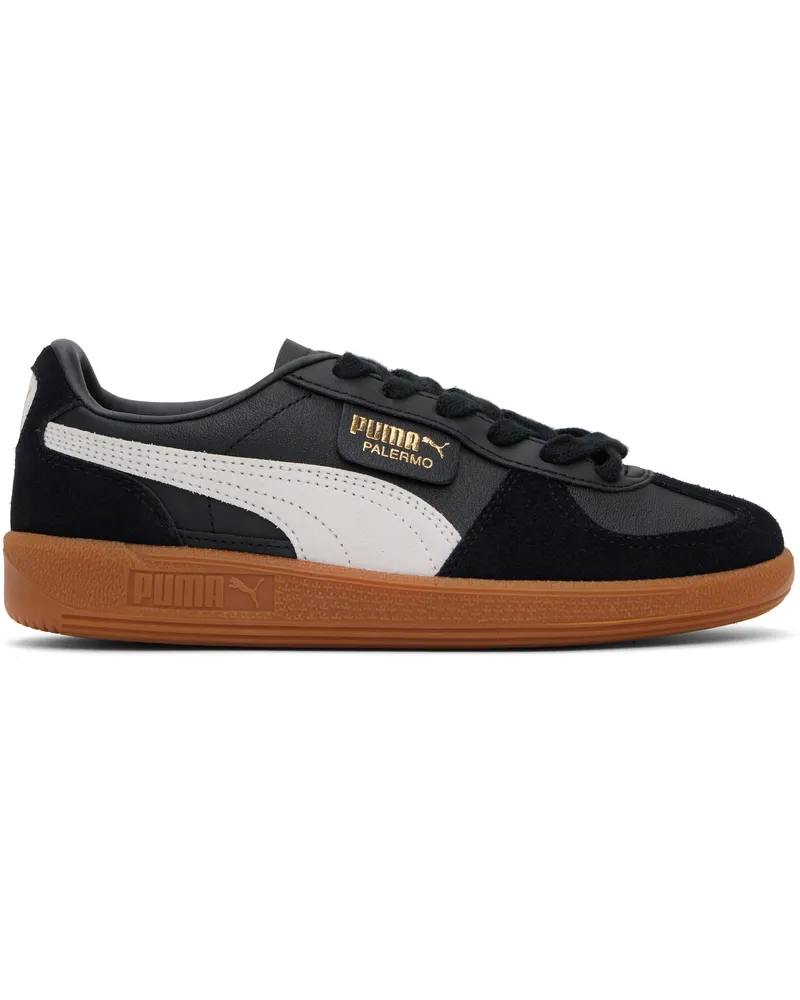 Puma Black & Gray Palermo Leather Sneakers Puma