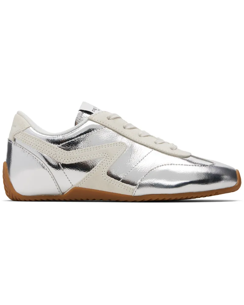 Rag & Bone Silver Ultra Slim Retro Runner Sneakers Silver