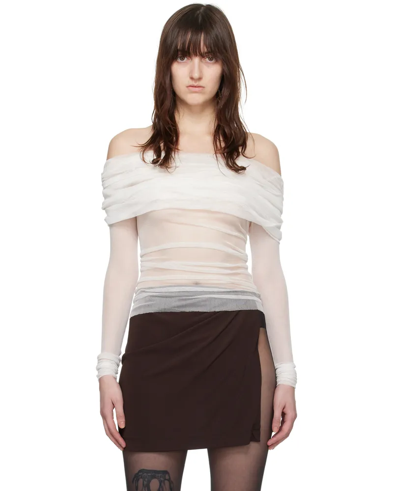 Christopher Esber White Veiled Blouse White