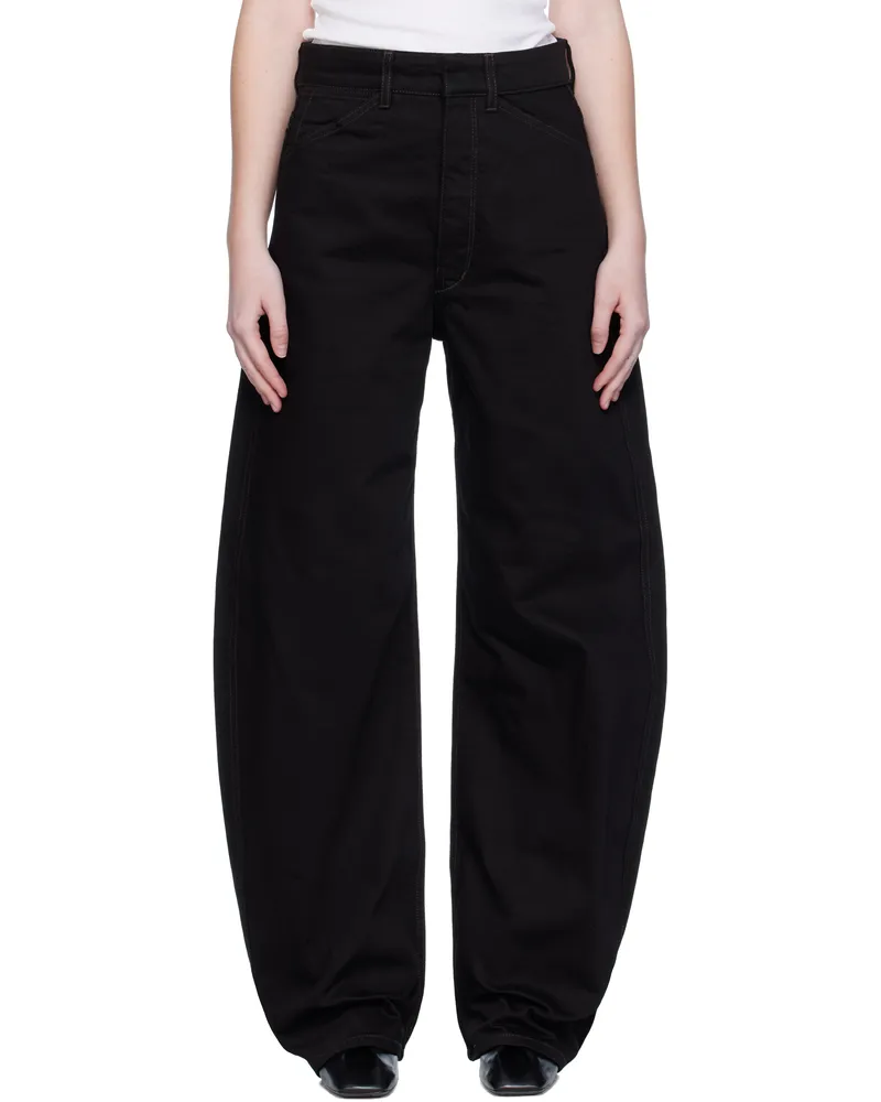 Christophe Lemaire Black High Waisted Curved Jeans Bk999