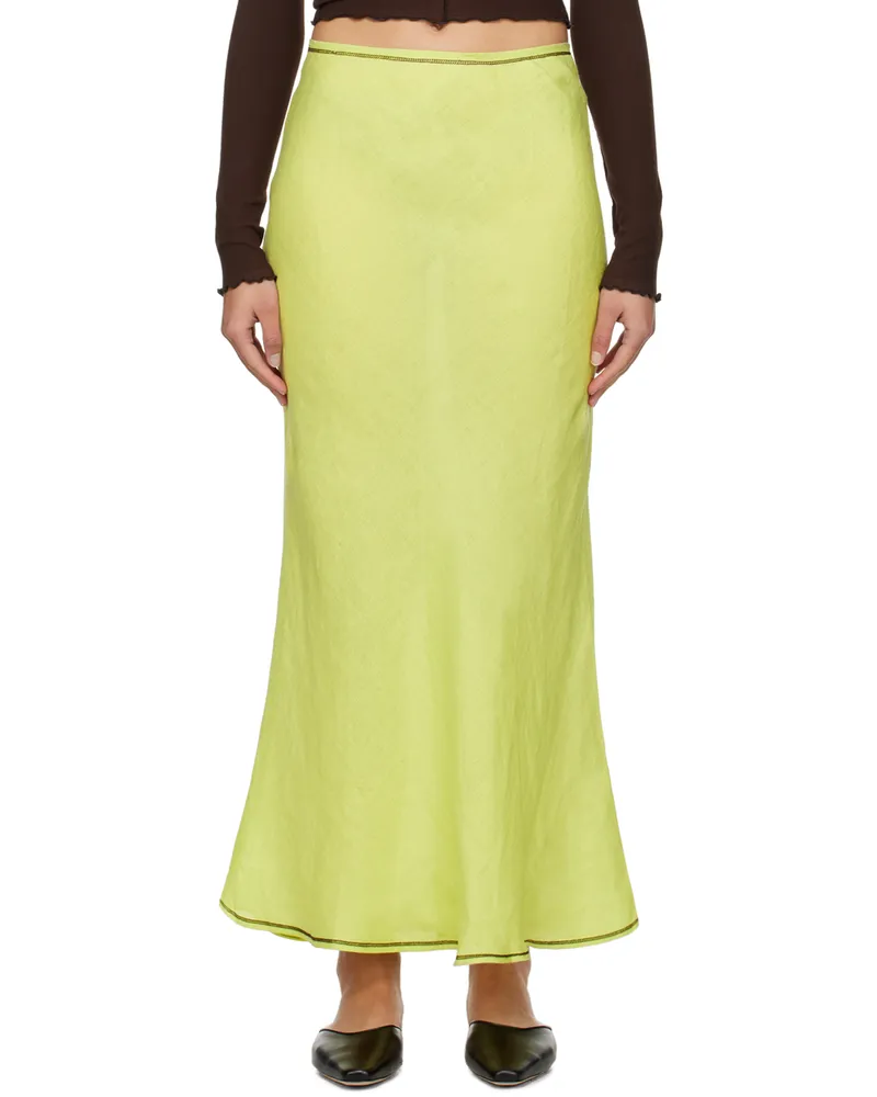 Baserange Green Dydine Maxi Skirt Lime