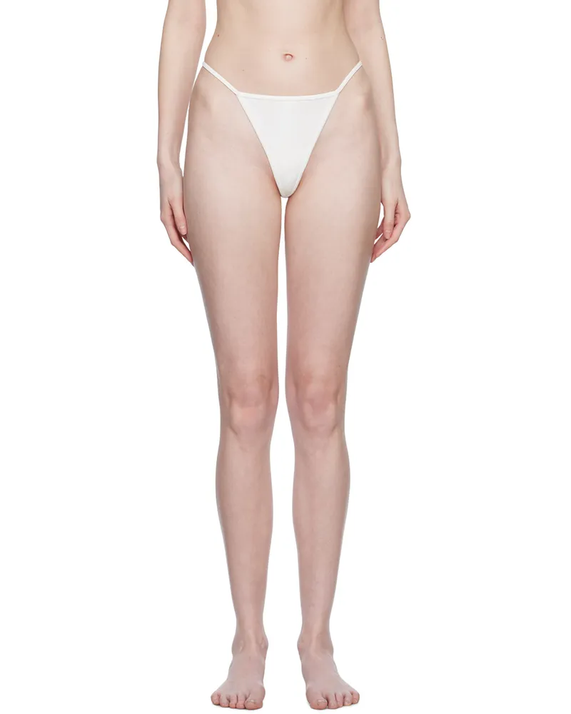 Guess White Metal Triangle Thong G046