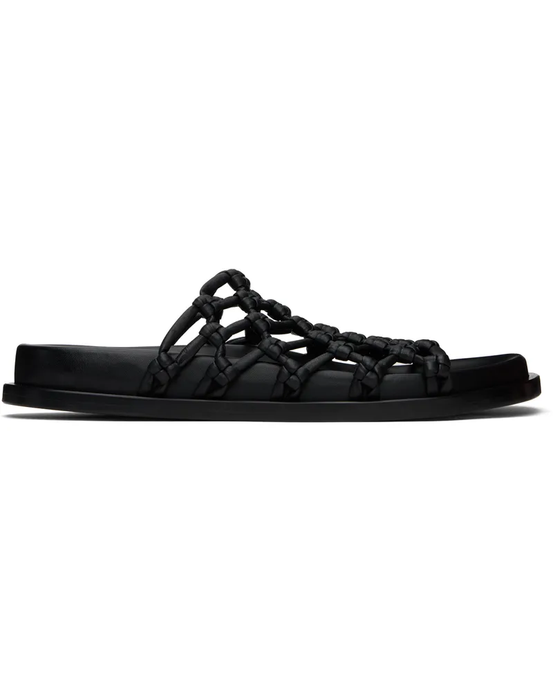 Jil Sander Black Hand-Knotted Sandals 001
