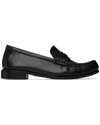 Max Mara Black Leather Loafers Black