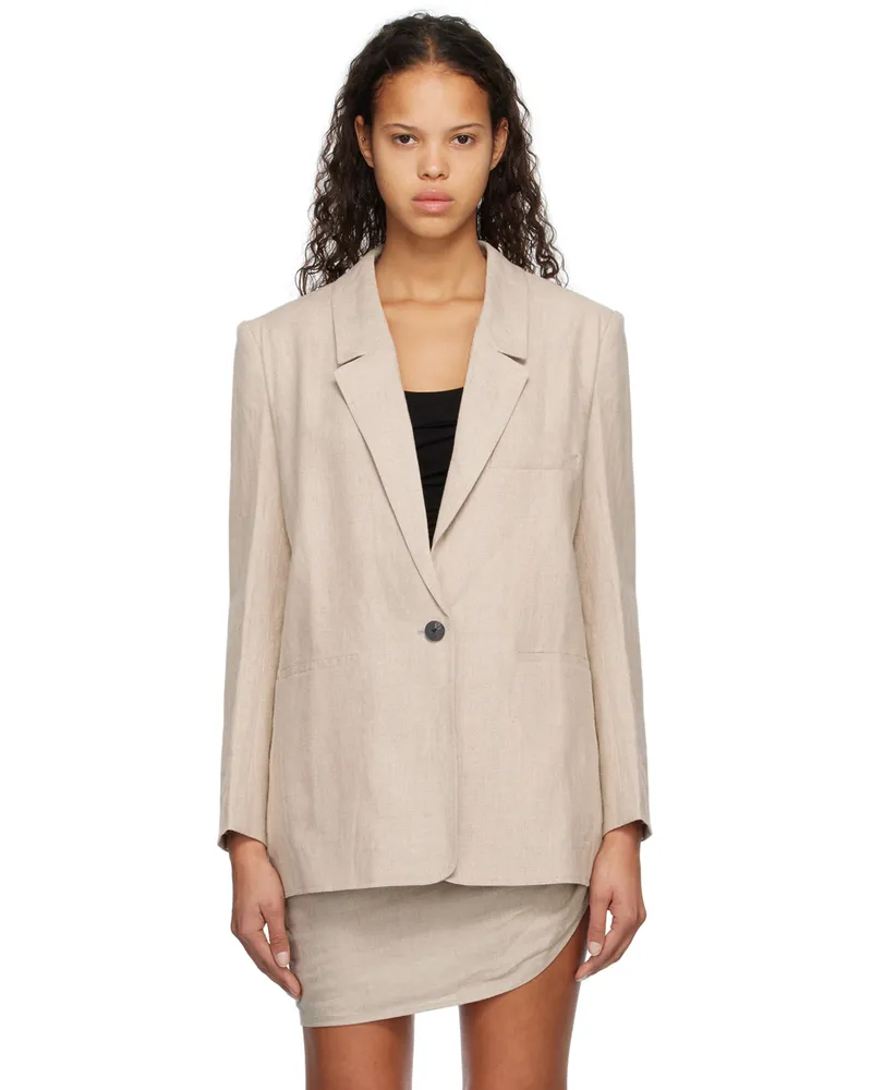 Subtle Le Nguyen Beige Relaxed-Fit Blazer Sand
