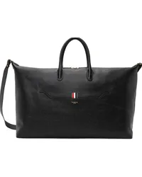 Thom Browne Black Pebble Grain Leather Soft Duffle Bag Black