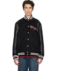 Balmain Black Paneled Bomber Jacket 0pa